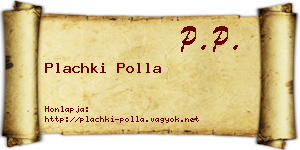 Plachki Polla névjegykártya